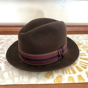 Biltmore Brown Governor Fedora; sz 7 3/8” US